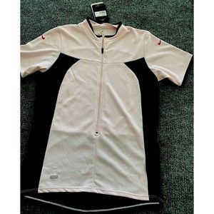 Nike Team Jersey Womens Large Pink Gray NWT Cycling Bike JERSEY Zip Short Sleeve